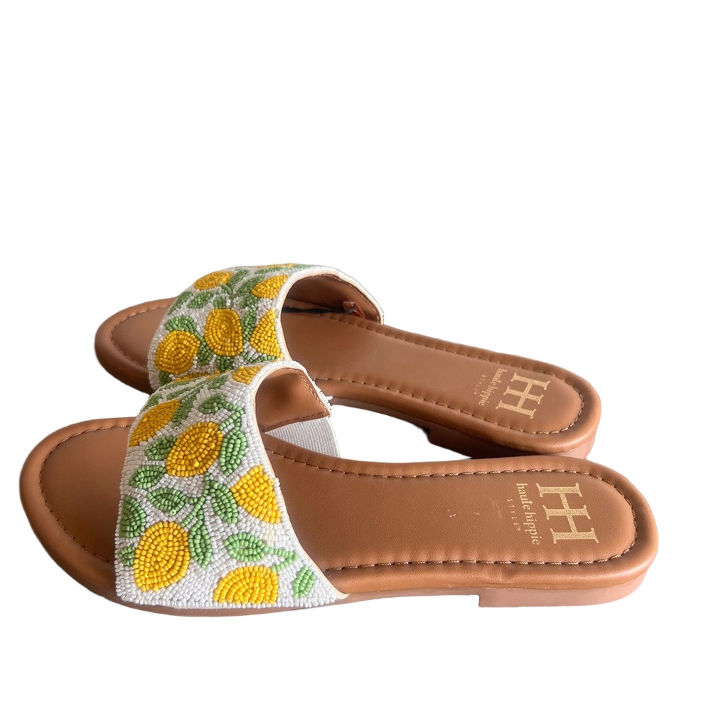 Haute Hippie Lemon Beaded Women's Sandal Size 7.5 #B1956 - Picture 5 of 9